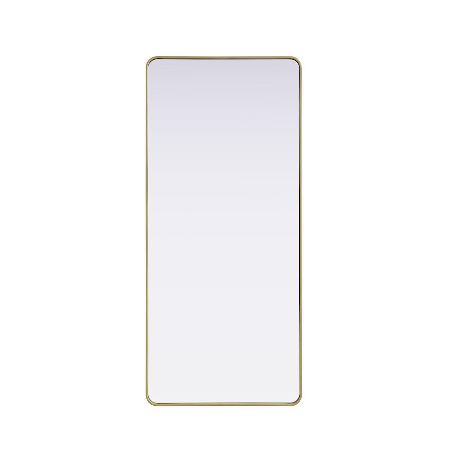 Elegant Decor Contour Metal Rectangle Mirror 32X72, Brass