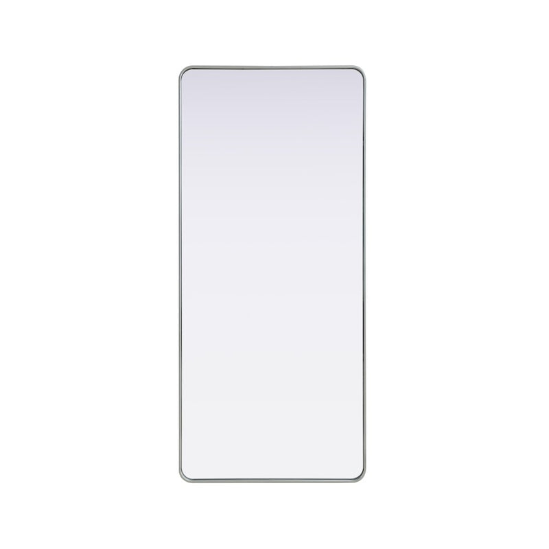 Elegant Decor Contour Metal Rectangle Mirror 32X72, Silver