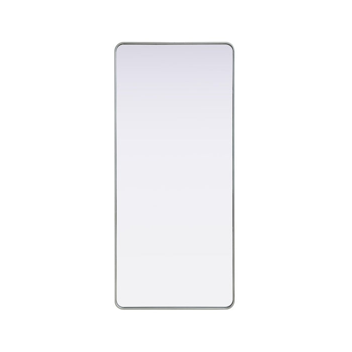 Elegant Decor Contour Metal Rectangle Mirror 32X72, Silver