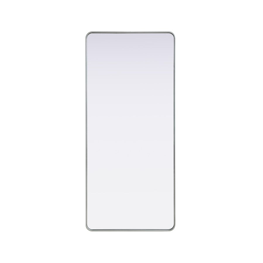 Elegant Decor Contour Metal Rectangle Mirror 32X72, Silver