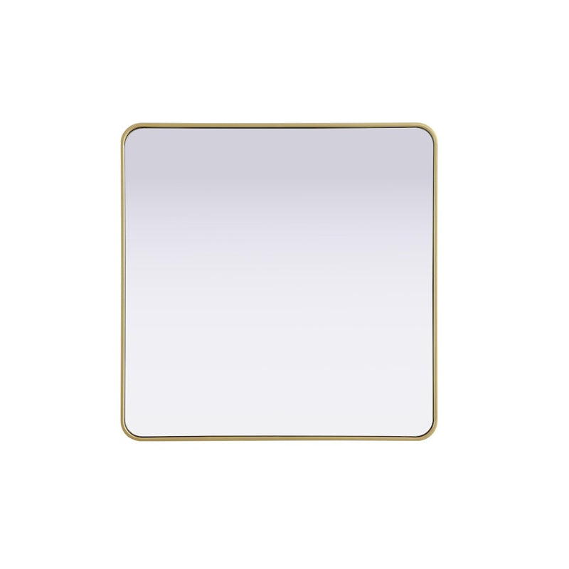 Elegant Decor Contour Metal Rectangle Mirror 36X36, Brass