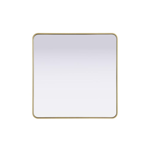 Elegant Decor Contour Metal Rectangle Mirror 36X36, Brass