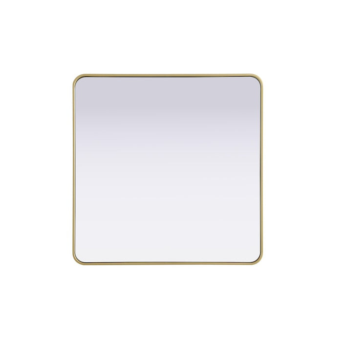 Elegant Decor Contour Metal Rectangle Mirror 36X36, Brass