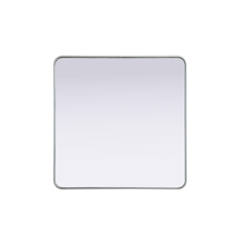 Elegant Decor Contour Metal Rectangle Mirror 36X36, Silver