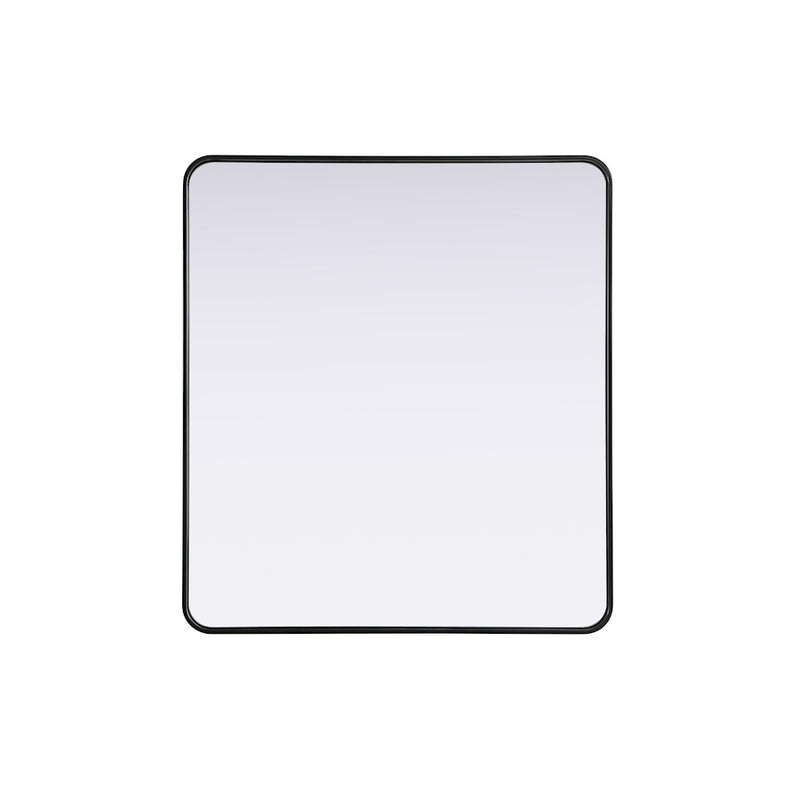 Elegant Decor Contour Metal Rectangle Mirror 36X40, Black
