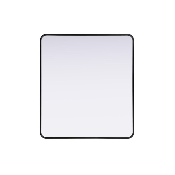 Elegant Decor Contour Metal Rectangle Mirror 36X40, Black