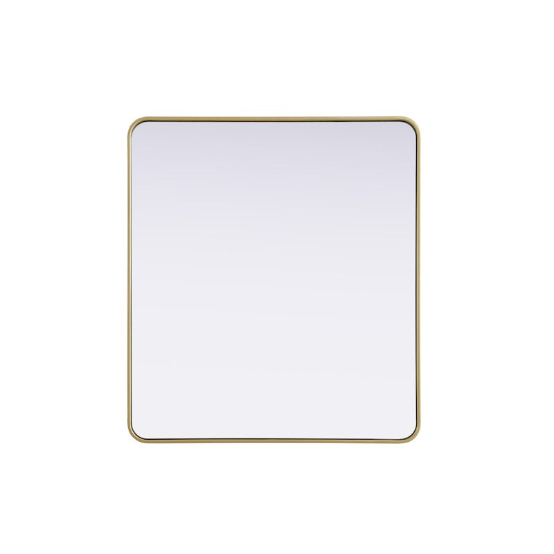 Elegant Decor Contour Metal Rectangle Mirror 36X40, Brass