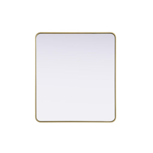 Elegant Decor Contour Metal Rectangle Mirror 36X40, Brass