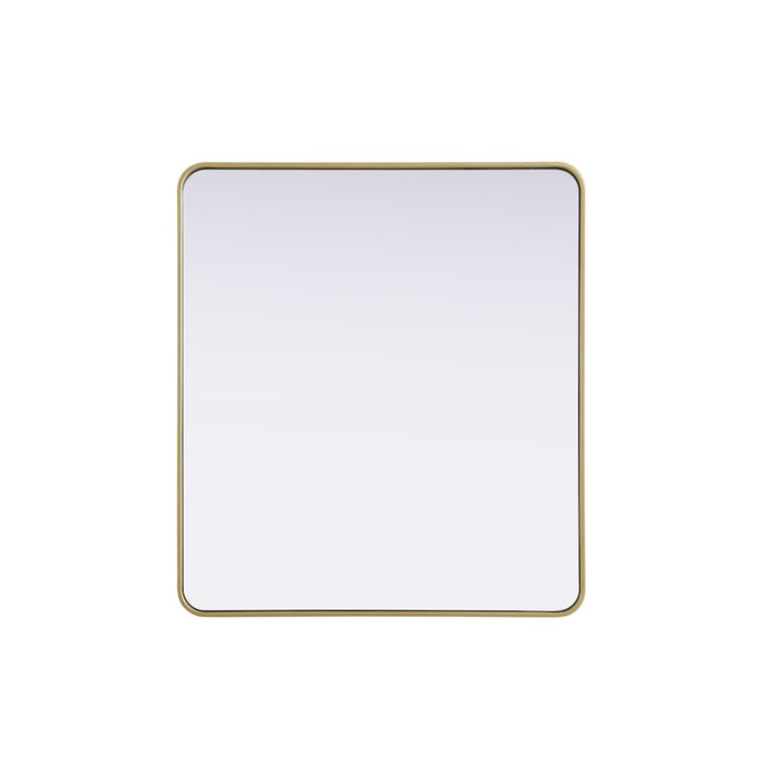 Elegant Decor Contour Metal Rectangle Mirror 36X40, Brass