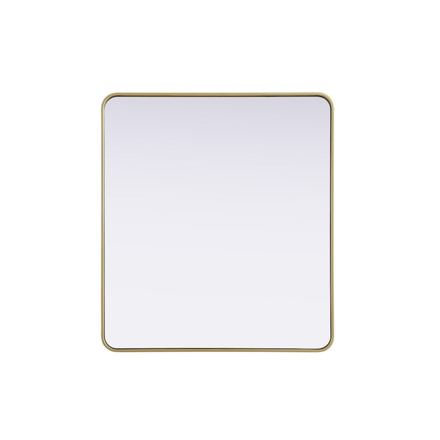 Elegant Decor Contour Metal Rectangle Mirror 36X40, Brass
