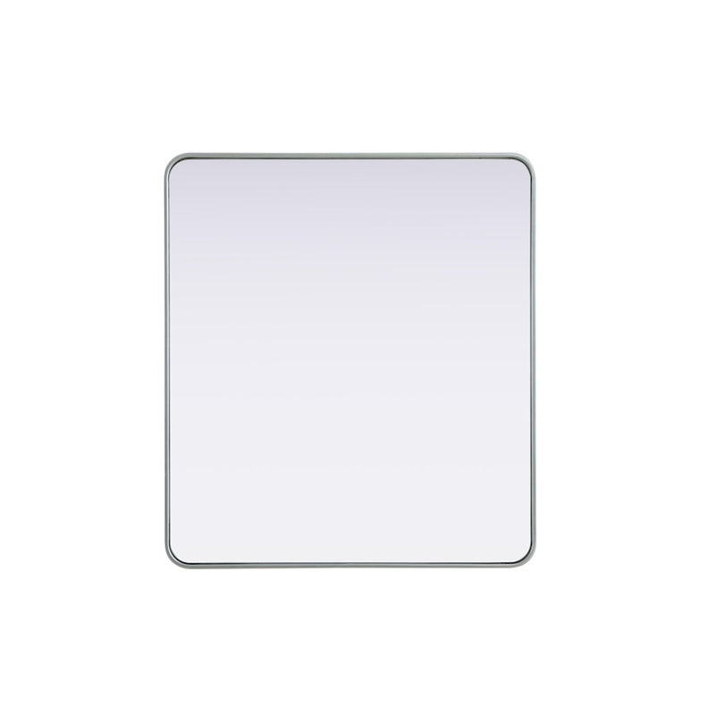 Elegant Decor Contour Metal Rectangle Mirror 36X40, Silver