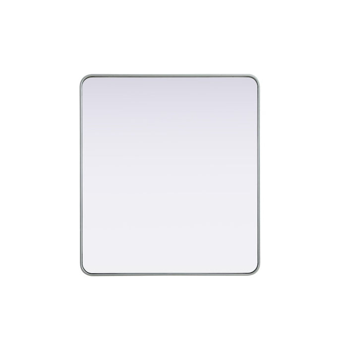 Elegant Decor Contour Metal Rectangle Mirror 36X40, Silver