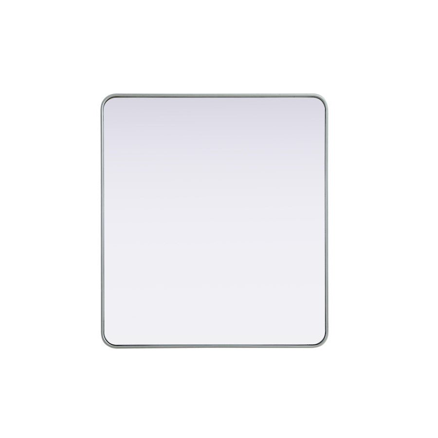 Elegant Decor Contour Metal Rectangle Mirror 36X40, Silver