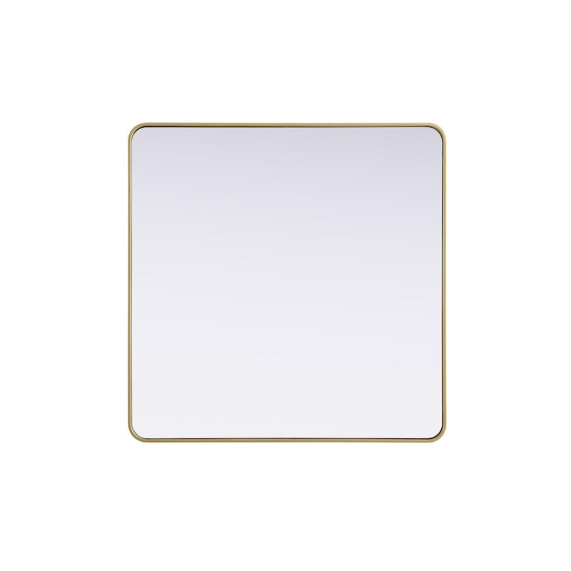 Elegant Decor Contour Metal Square Mirror 42X42, Brass