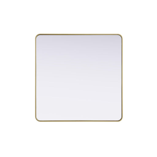 Elegant Decor Contour Metal Square Mirror 42X42, Brass