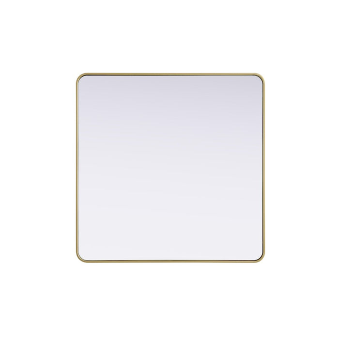 Elegant Decor Contour Metal Square Mirror 42X42, Brass