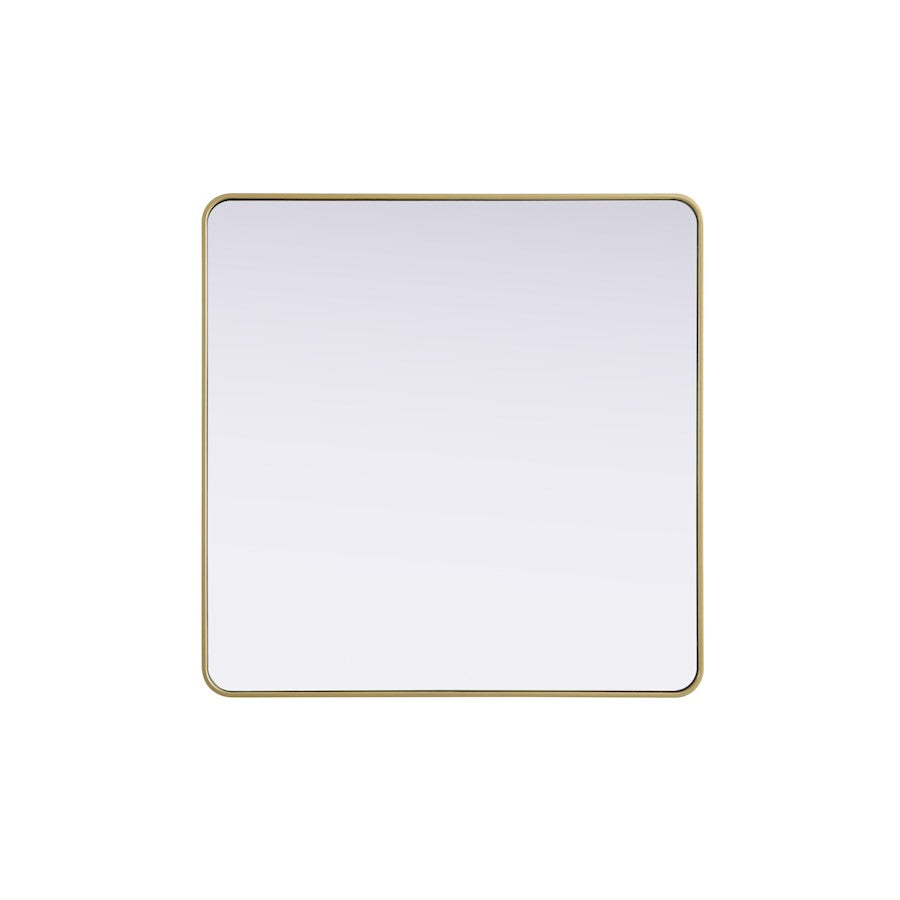 Elegant Decor Contour Metal Square Mirror 42X42, Brass