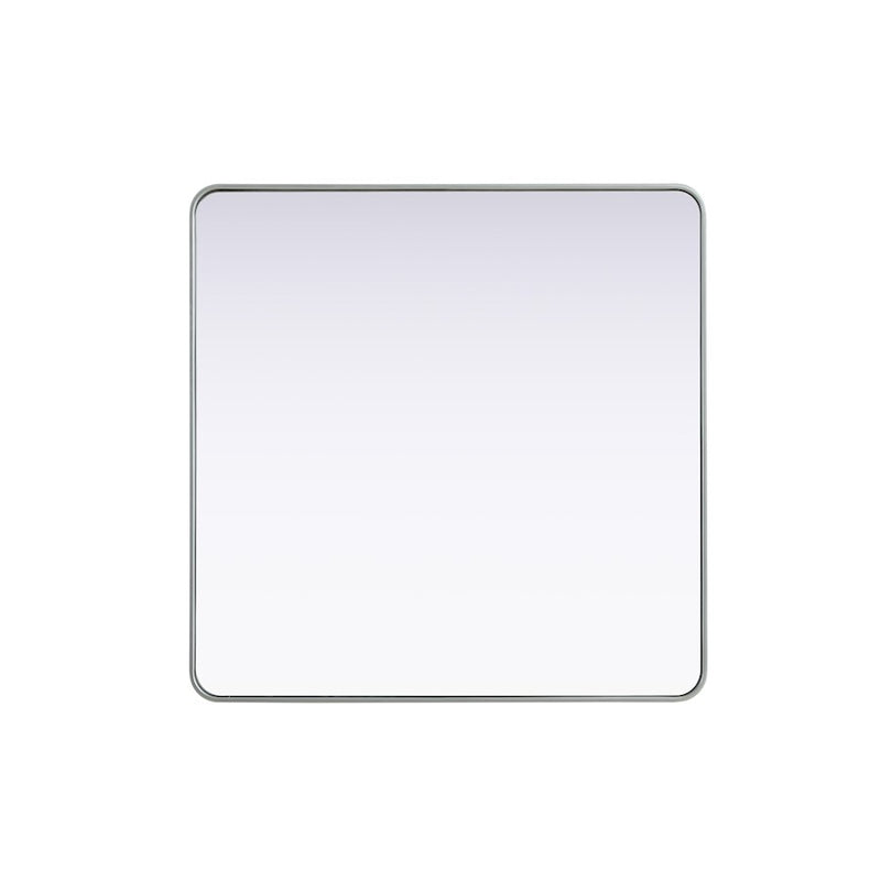 Elegant Decor Contour Metal Square Mirror 42X42, Silver