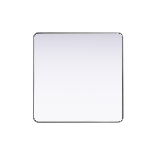Elegant Decor Contour Metal Square Mirror 42X42, Silver