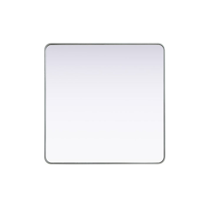 Elegant Decor Contour Metal Square Mirror 42X42, Silver