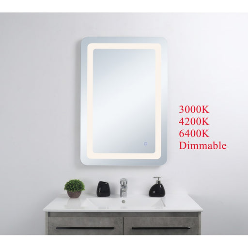 Elegant Decor Genesis 18X30" Soft Edge LED Mirror, Glossy White