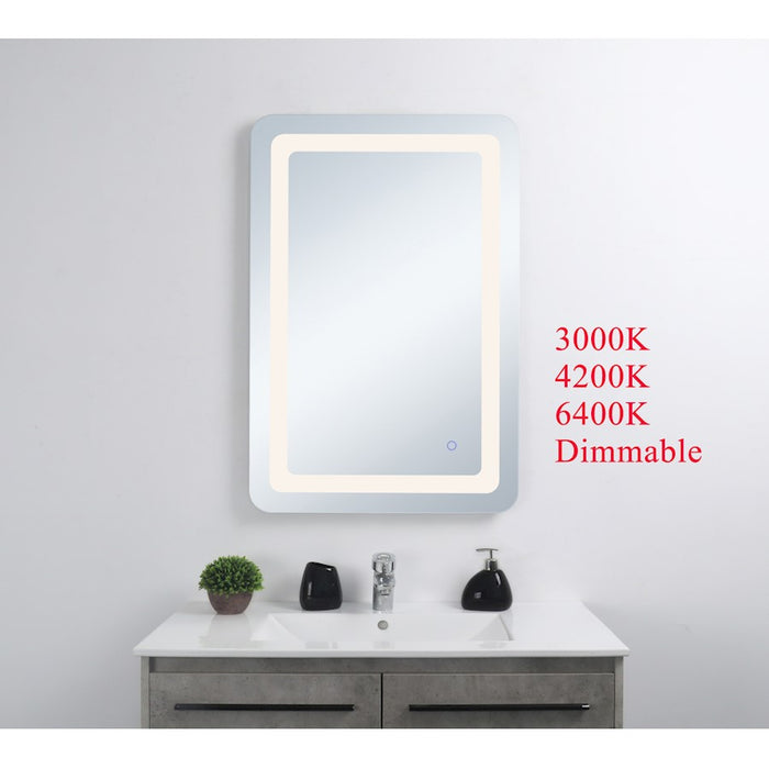 Elegant Decor Genesis 18X30" Soft Edge LED Mirror, Glossy White