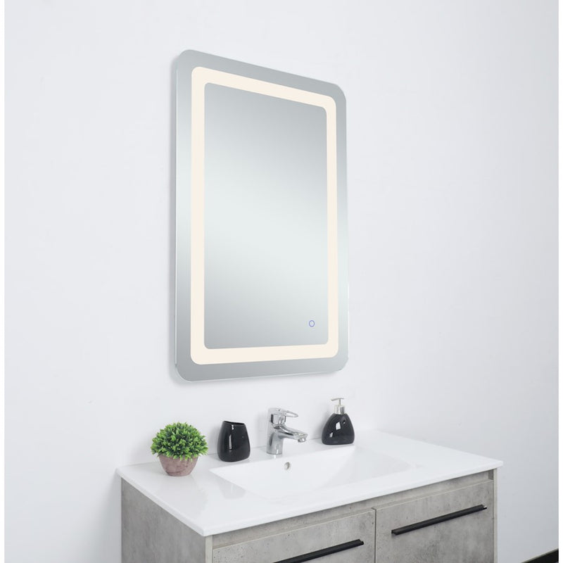 Elegant Decor Genesis 18X30" Soft Edge LED Mirror, Glossy White
