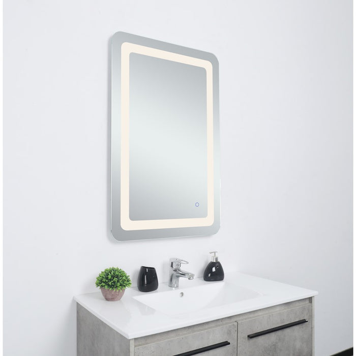 Elegant Decor Genesis 18X30" Soft Edge LED Mirror, Glossy White