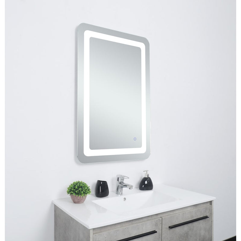 Elegant Decor Genesis 18X30" Soft Edge LED Mirror, Glossy White