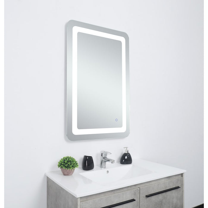 Elegant Decor Genesis 18X30" Soft Edge LED Mirror, Glossy White