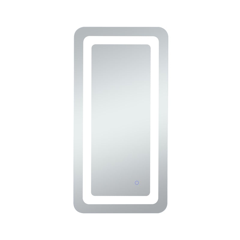 Elegant Decor Genesis 18X36" Soft Edge LED Mirror, Glossy White
