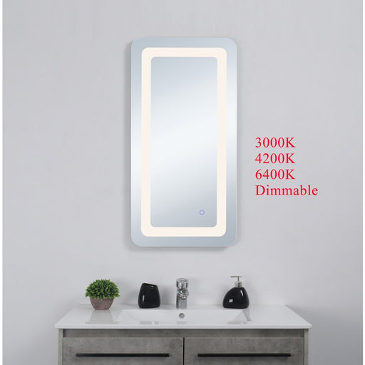 Elegant Decor Genesis 18X36" Soft Edge LED Mirror, Glossy White