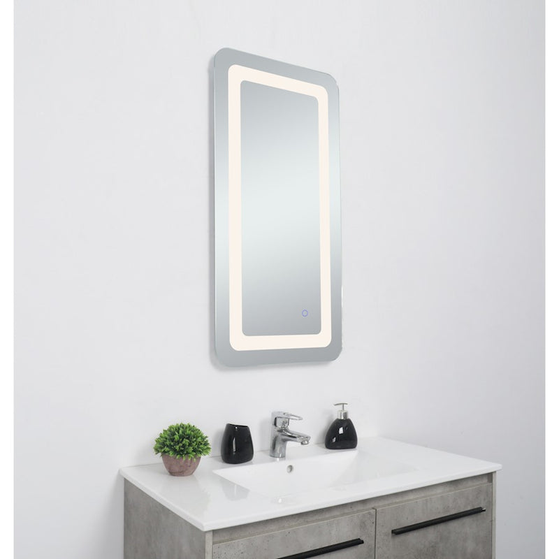 Elegant Decor Genesis 18X36" Soft Edge LED Mirror, Glossy White