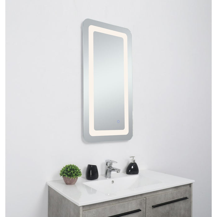 Elegant Decor Genesis 18X36" Soft Edge LED Mirror, Glossy White