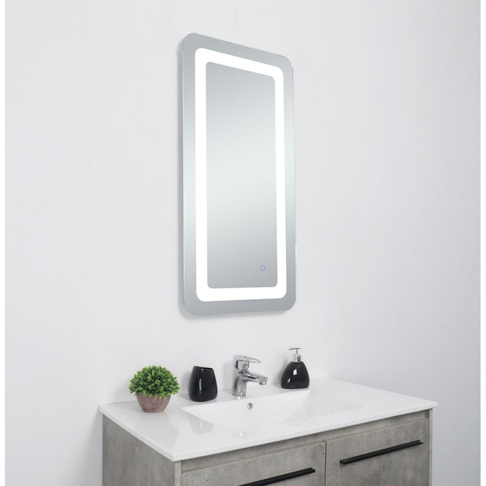 Elegant Decor Genesis 18X36" Soft Edge LED Mirror, Glossy White