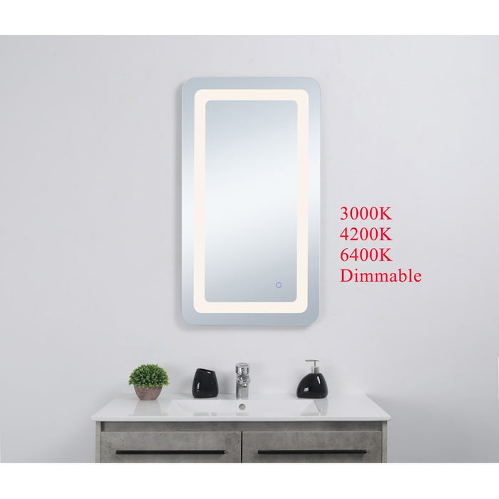 Elegant Decor Genesis 20X36" Soft Edge LED Mirror, Glossy White