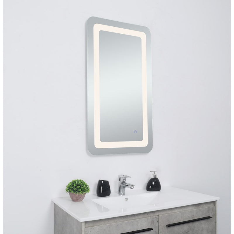 Elegant Decor Genesis 20X36" Soft Edge LED Mirror, Glossy White
