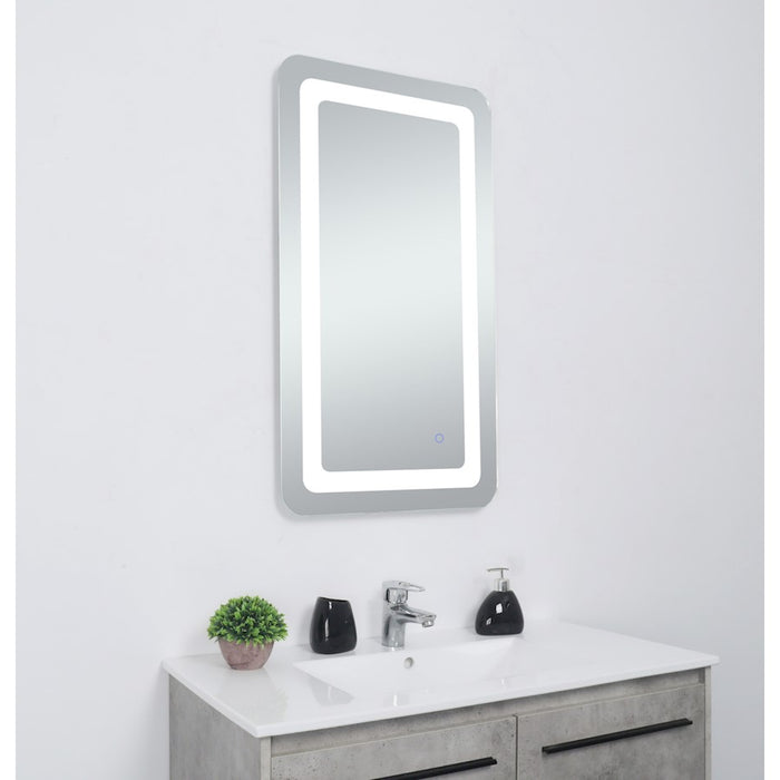 Elegant Decor Genesis 20X36" Soft Edge LED Mirror, Glossy White