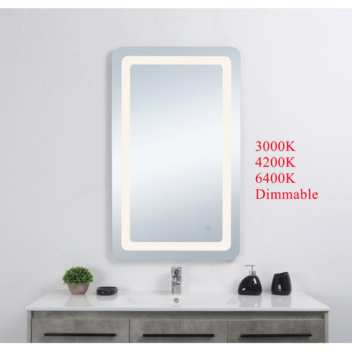 Elegant Decor Genesis 20X40" Soft Edge LED Mirror, Glossy White