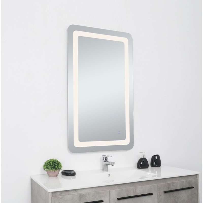 Elegant Decor Genesis 20X40" Soft Edge LED Mirror, Glossy White