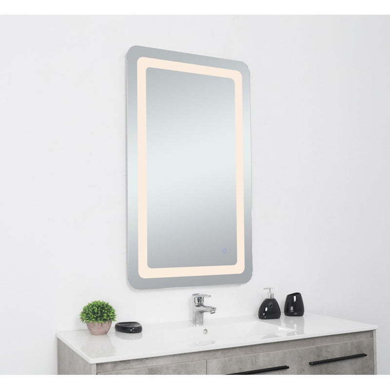 Elegant Decor Genesis 20X40" Soft Edge LED Mirror, Glossy White