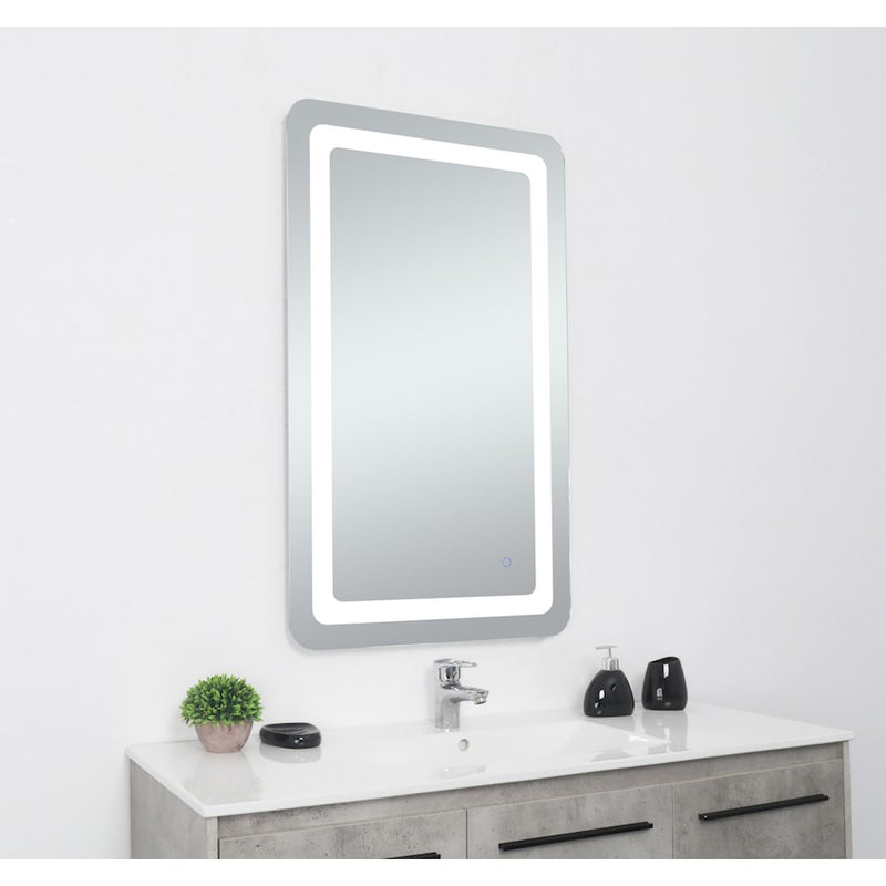 Elegant Decor Genesis 20X40" Soft Edge LED Mirror, Glossy White