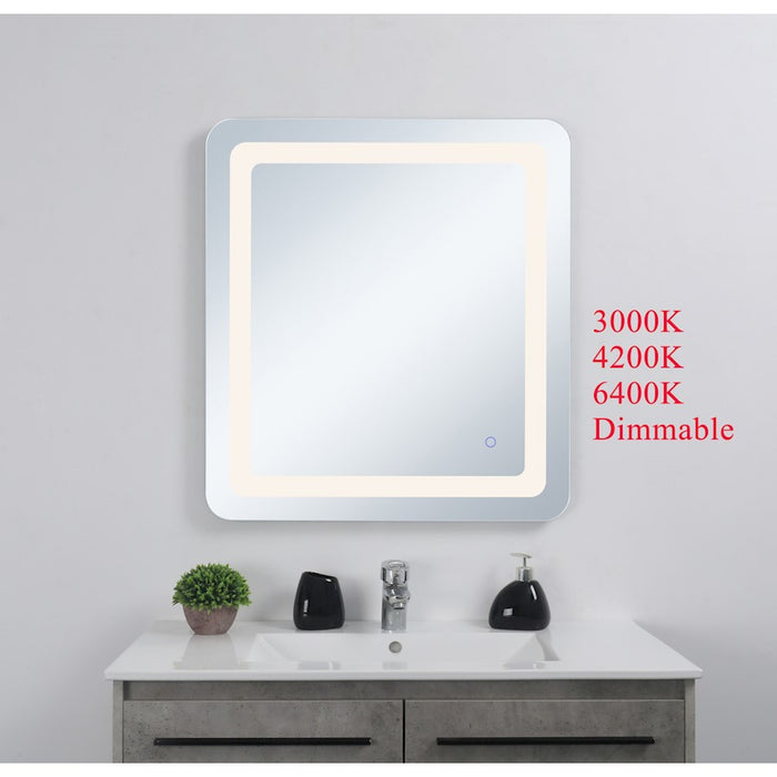 Elegant Decor Genesis 24X30" Soft Edge LED Mirror, Glossy White