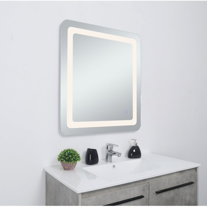 Elegant Decor Genesis 24X30" Soft Edge LED Mirror, Glossy White