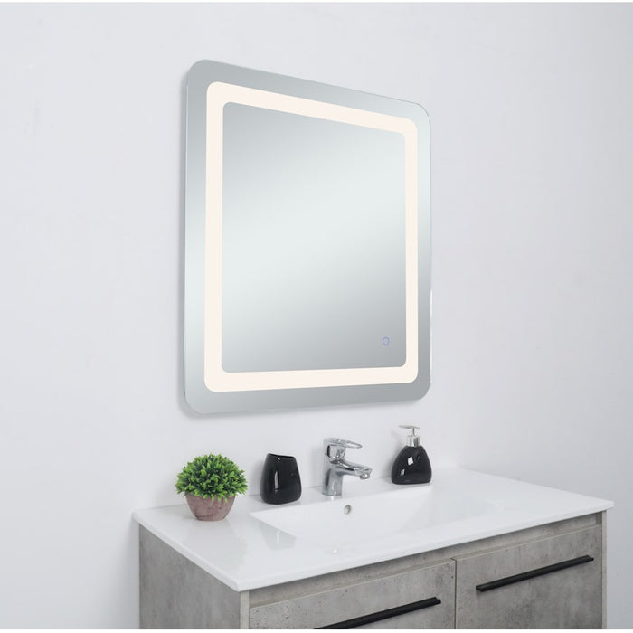 Elegant Decor Genesis 24X30" Soft Edge LED Mirror, Glossy White