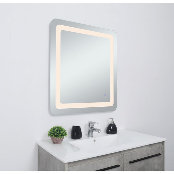 Elegant Decor Genesis 24X30" Soft Edge LED Mirror, Glossy White