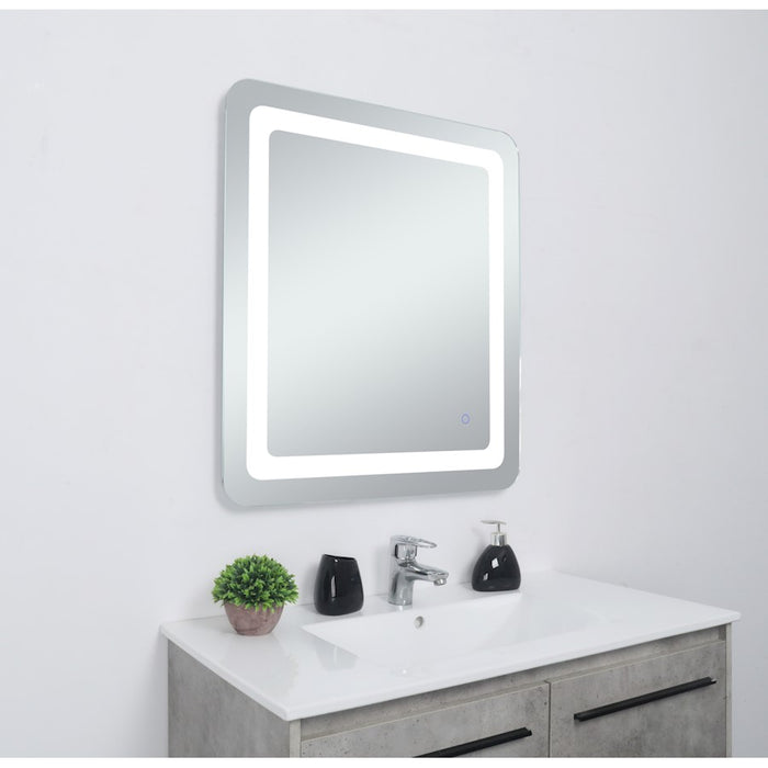 Elegant Decor Genesis 24X30" Soft Edge LED Mirror, Glossy White
