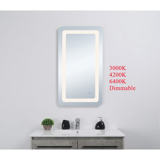 Elegant Decor Genesis 24X36" Soft Edge LED Mirror, Glossy White