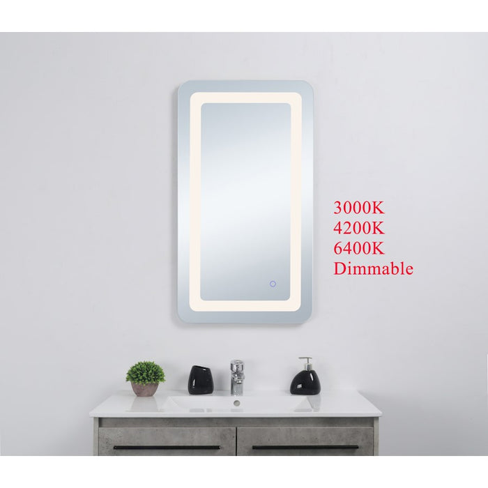 Elegant Decor Genesis 24X36" Soft Edge LED Mirror, Glossy White