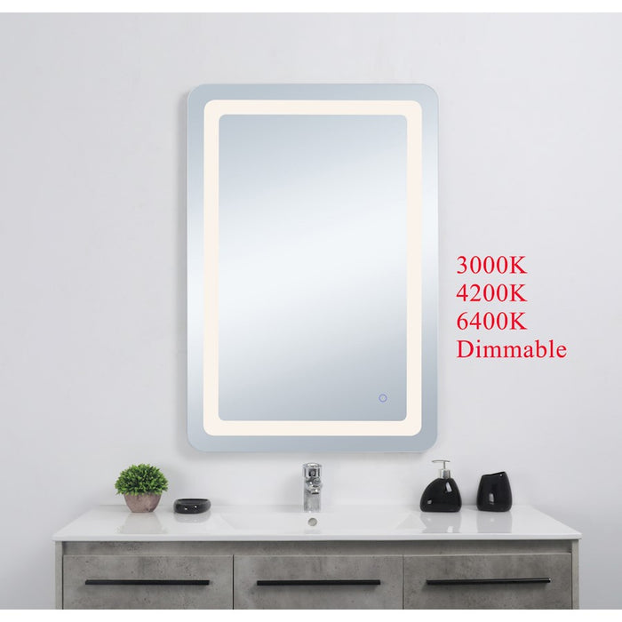 Elegant Decor Genesis 24X40" Soft Edge LED Mirror, Glossy White